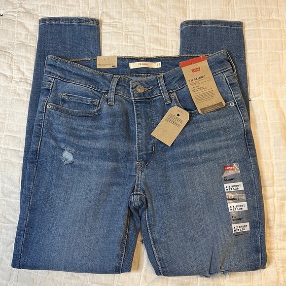 Levi's Denim - Levi’s Denim 711 Mid Rise Distressed Skinny Jeans Size 4 | 27